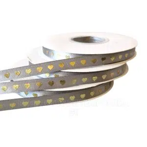 Rollo de liston Corazones 4046 Gris