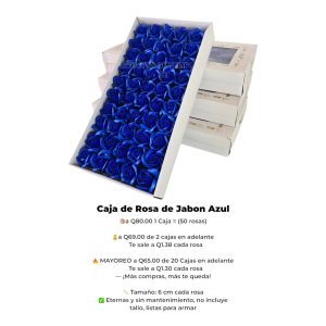 Caja de Rosa de Jabon Azul