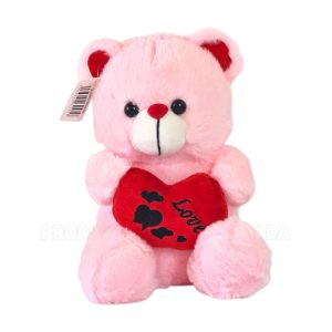 Peluche Oso con Corazon 24 cm Rosado