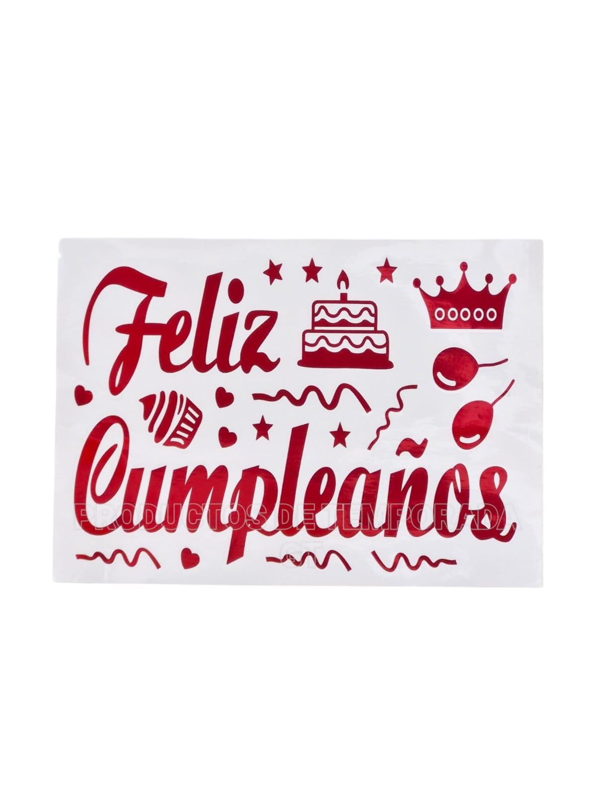 Stiker Feliz Cumpleaños - Rojo
