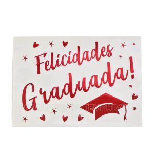 Stiker Felicidades Graduada - Rojo
