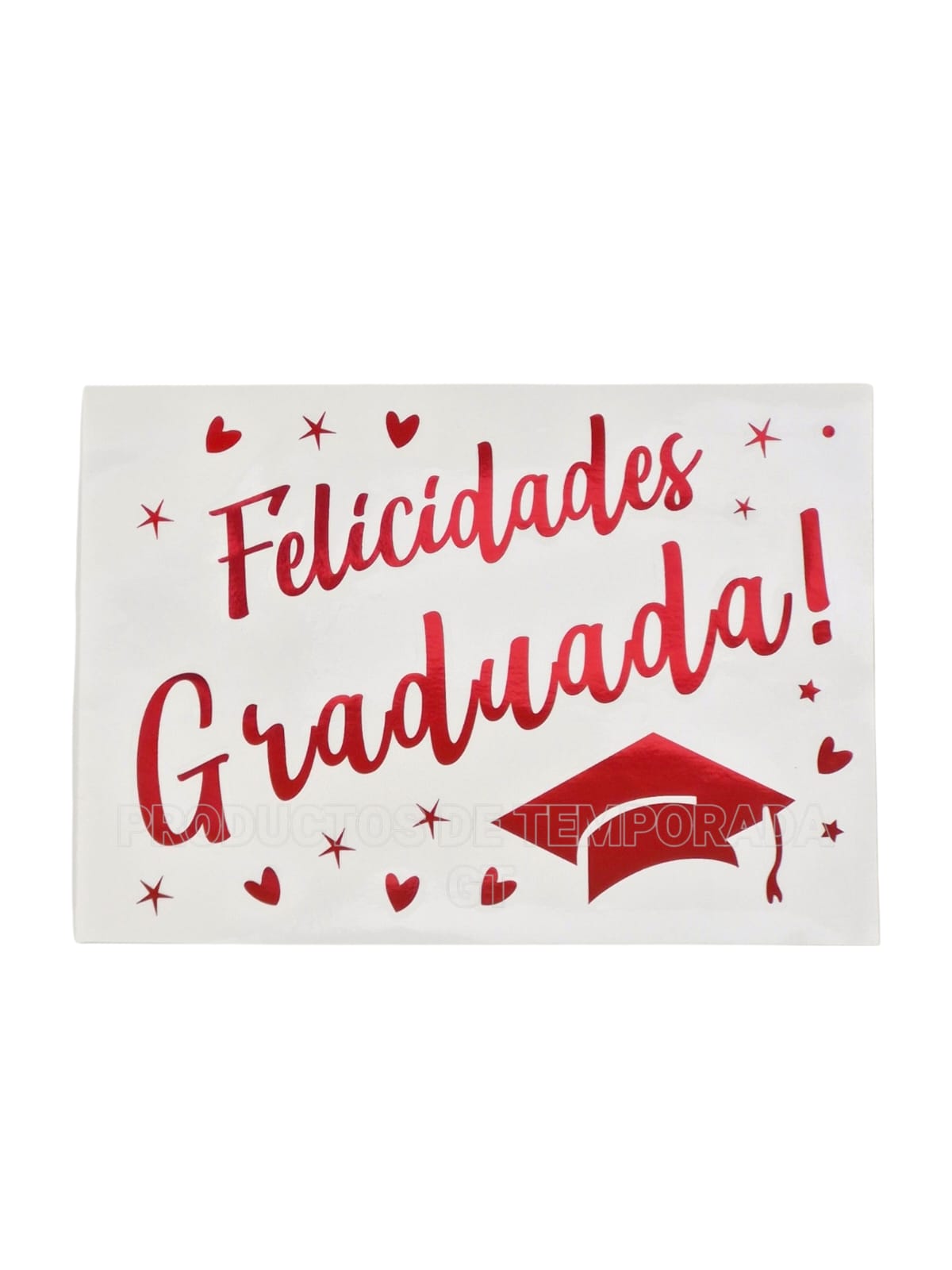 Stiker Felicidades Graduada - Rojo