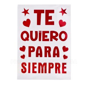 Stiker TE QUIERO PARA SIEMPRE - Rojo