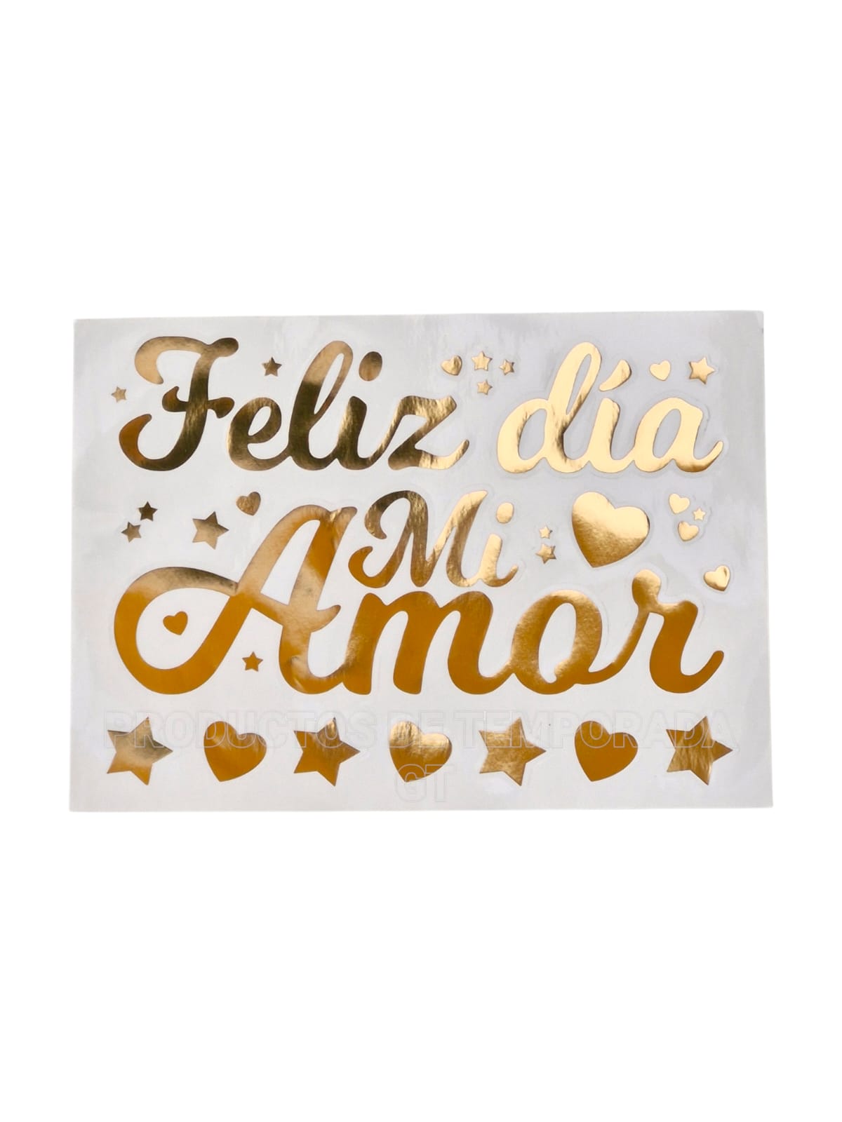 Stiker Feliz Dia Mi Amor - Dorado
