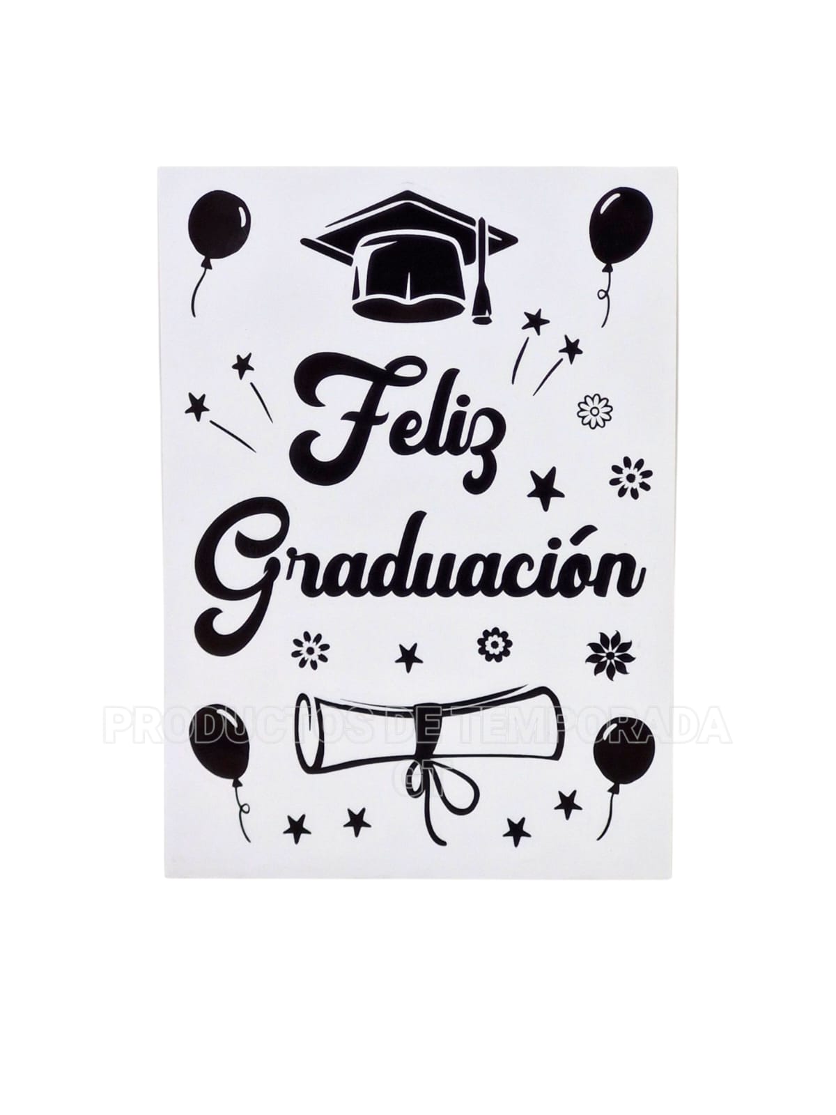 Stiker Feliz Graduacion - Negro