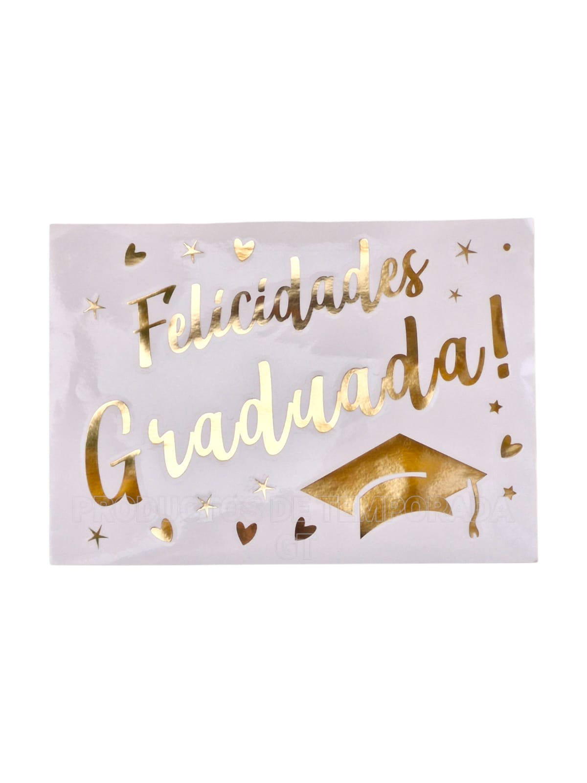 Stiker Felicidades Graduada - Dorado