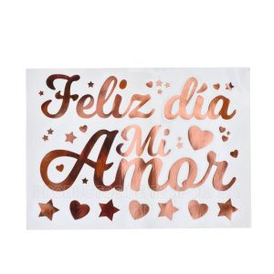 Stiker Feliz Dia Mi Amor - Rosa Gold