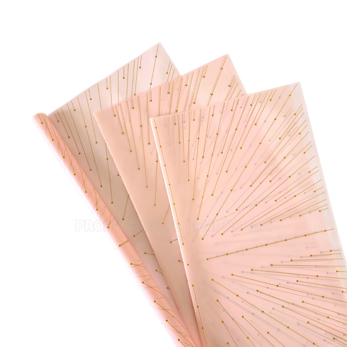 Papel Coreano ROSA con Rayos Dorados