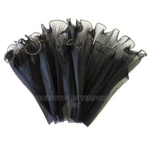 Tull Negro con Borde Dorado