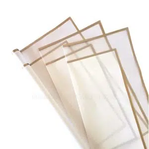 Papel Coreano BLANCO con Marco Transparente Orilla Bronce