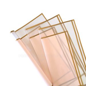 Papel Coreano ROSADO con marco Transparente Orilla Bronce