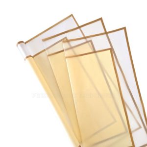 Papel Coreano CREMA con marco Transparente Orilla Bronce