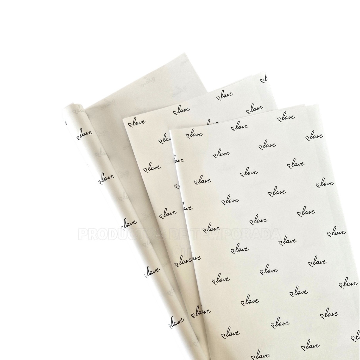 Papel Coreano Blanco con Negro Love 12_1
