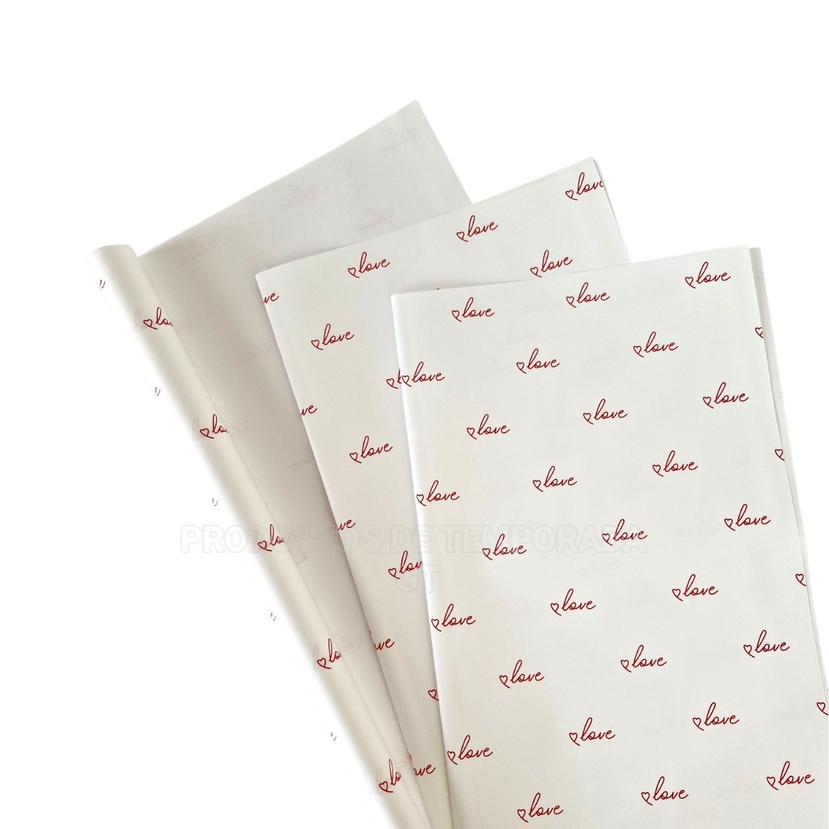 Papel Coreano Blanco con Rojo Love 12_2