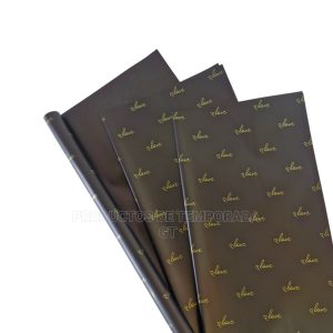 Papel Coreano Negro con Dorado Love 12_5