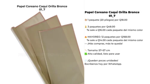 01_7 Papel Coreano Caqui Orilla Bronce 01_7