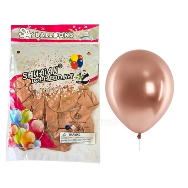10070219-00.jpg Globo Cromado 12 Pulg Rosa Gold