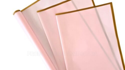 Papel Coreano ROSA con Orilla Dorada