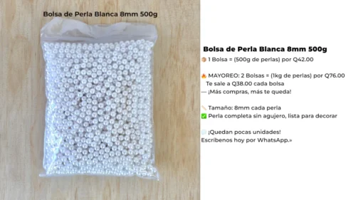 Bolsa de Perla Blanca 8mm 500g
