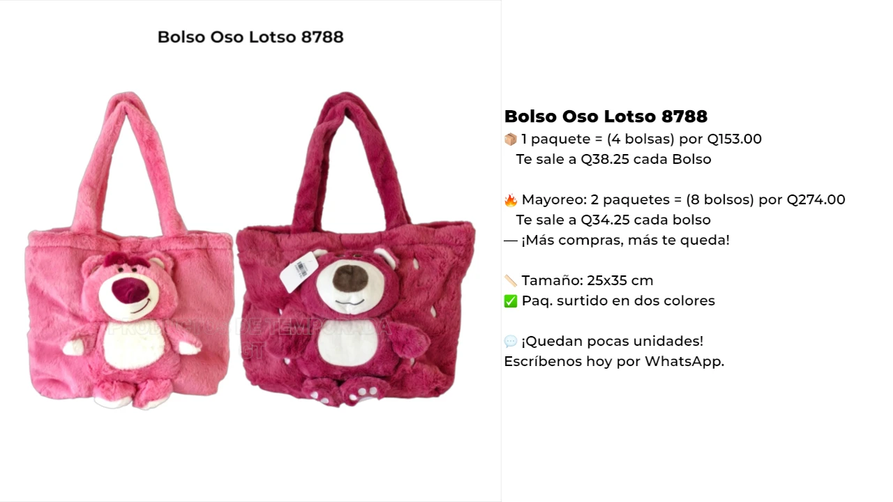 Bolso Oso Lotso 8788