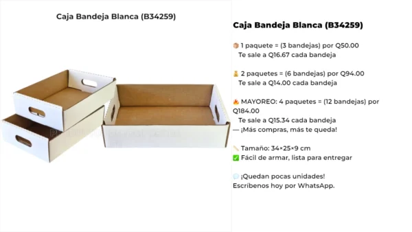 Caja Bandeja Blanca (B34259) Caja Bandeja Blanca (B34259)
