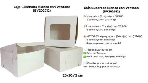 Caja Cuadrada Blanca con Ventana (BV202012) Caja Cuadrada Blanca con Ventana (BV202012)