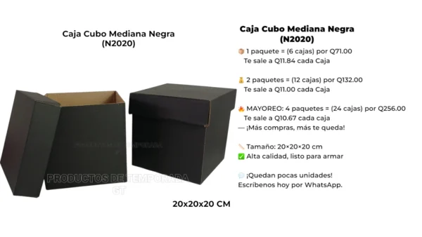 Caja Cubo Mediana Negra (N2020)