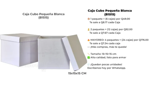 Caja Cubo Pequeña Blanca (B1515) Caja Cubo Pequeña Blanca (B1515)
