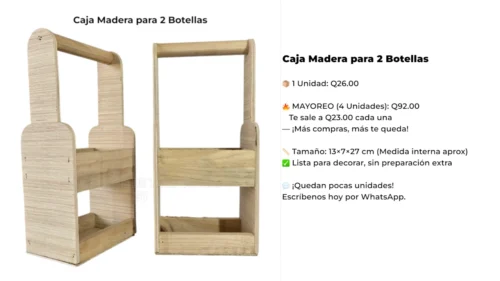 Caja Madera para 2 Botellas