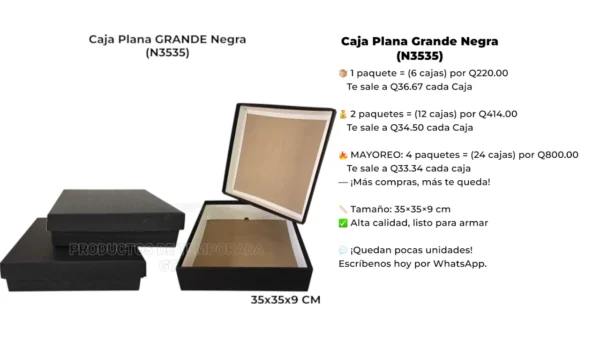 Caja Plana Grande Negra (N3535) Caja Plana Grande Negra (N3535)