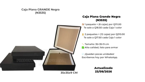 Caja Plana Grande Negra (N3535)