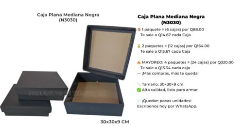 Caja Plana Mediana Negra (N3030) Caja Plana Mediana Negra (N3030)
