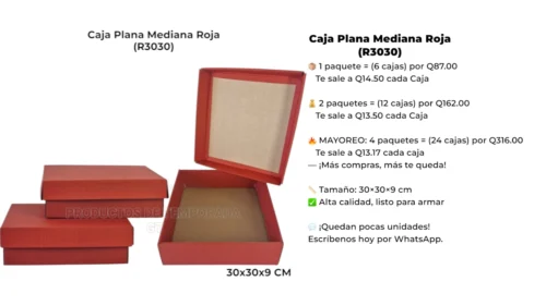 Caja Plana Mediana Roja (R3030) Caja Plana Mediana Roja (R3030)