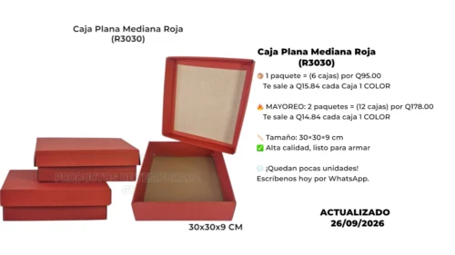 Caja Plana Mediana Roja (R3030)