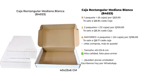 Caja Rectangular Mediana Blanca (B4023) Caja Rectangular Mediana Blanca (B4023)
