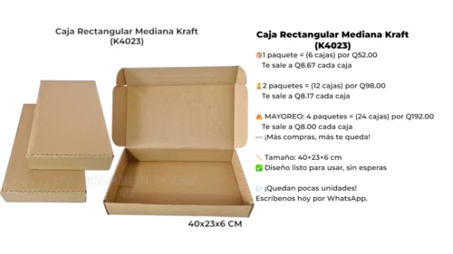 Caja Rectangular Mediana Kraft (K4023) Caja Rectangular Mediana Kraft (K4023)