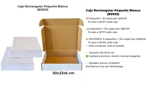 Caja Rectangular Pequeña Blanca (B3023) Caja Rectangular Pequeña Blanca (B3023)
