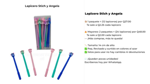 Lapicero Stich y Angela