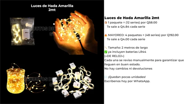 Luces de Hada Amarillo 2mt