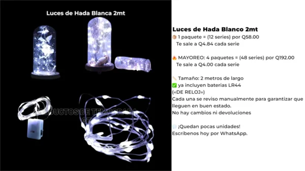 Luces de Hada Blanca 2mt Luces de Hada Blanco 2mt