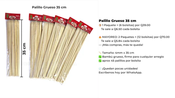 Palillo Grueso 35 cm Palillo Grueso 35 cm