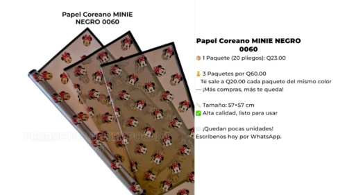 Papel Coreano Minie Negro 0060 Papel Coreano MINIE NEGRO 0060