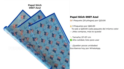 Papel Stich 0957 Azul