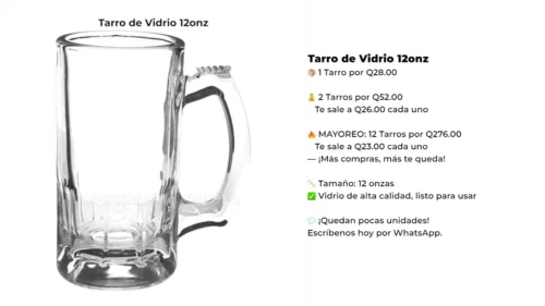 Tarro de Vidrio 12onz
