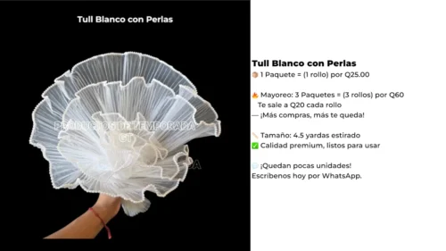 Tull Blanco con Perlas