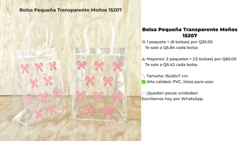 Bolsa Pequeña Transparente Moños 15207