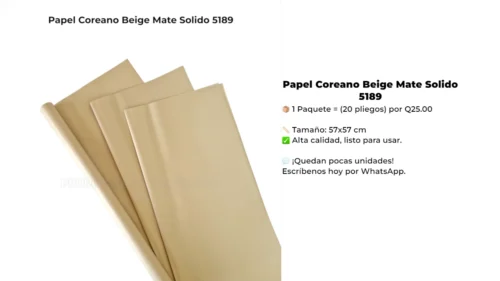 Papel Coreano Beige Mate Solido 5189