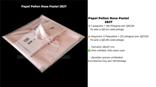 Papel Pellon Rosa Pastel 2827