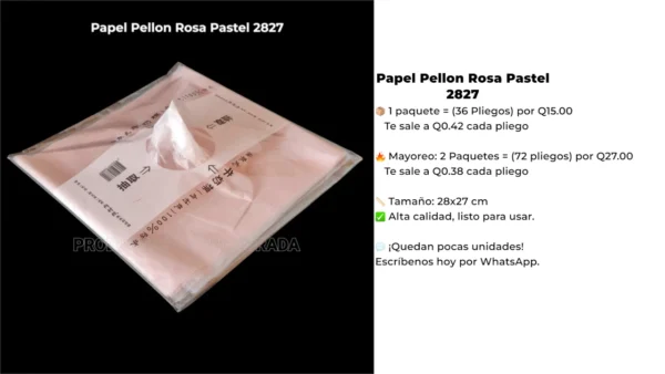 Papel Pellon Rosa Pastel 2827 Papel Pellon Rosa Pastel 2827